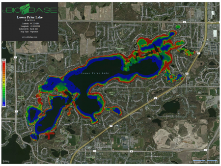 Image slide of BioBase uses sonar to detect vegetation density in our lakes. Volunteers can attach equipment to their own boats – anything from a pontoon to a canoe
